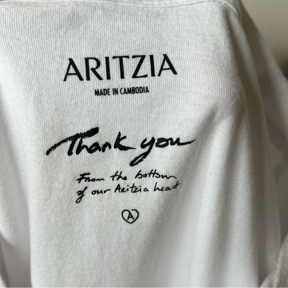 Aritzia Limited Edition 100% Cotton Sponsor Tee  Shirt White w Gold Logo 1X - Picture 6 of 9
